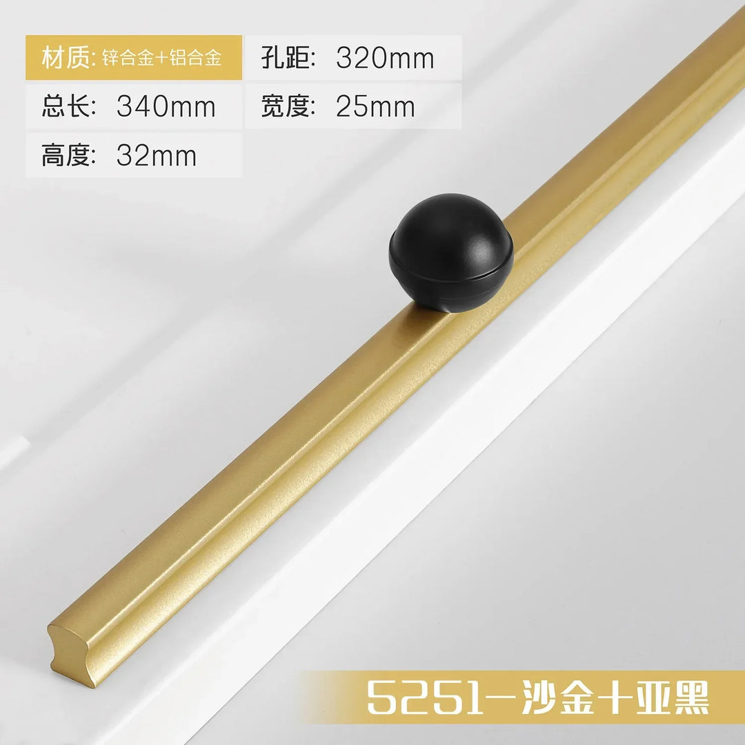 Black and Gold Cabinet Pulls – Double-Color Aluminum Zinc Alloy Handles