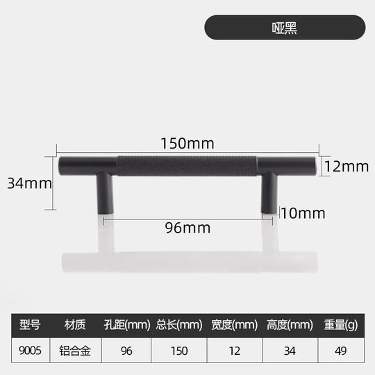Long Knurled Aluminum Alloy Cabinet Handles – Modern T-Bar Pulls for Furniture