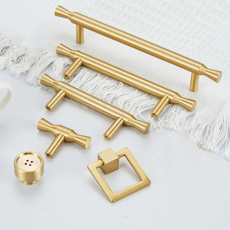 Solid Brass Kitchen Cabinet Handles – Modern Bar Pulls for Furniture