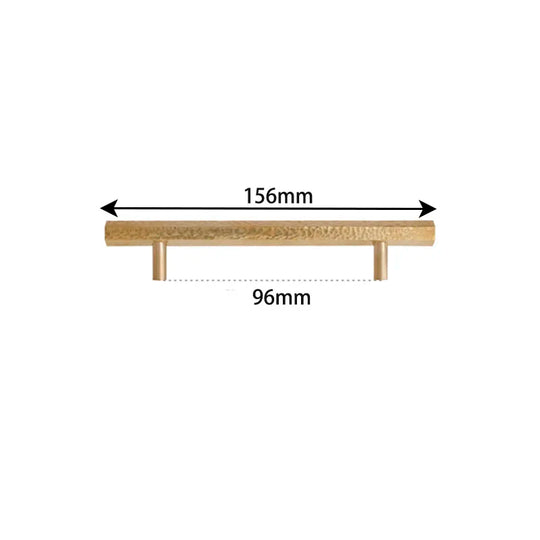 LUX Brass Hammered Hexagonal T-Bar Handles – Long Pulls for Cabinets and Wardrobes (600–1000mm)