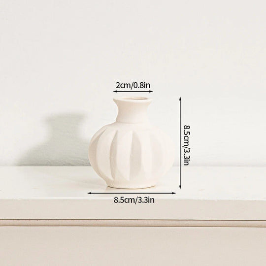 White Ceramic Vase Modern Minimalist Decorative Flower Vase