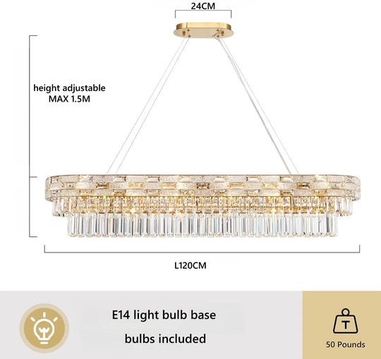 Modern Gold Crystal Chandelier for Dining & Living Spaces