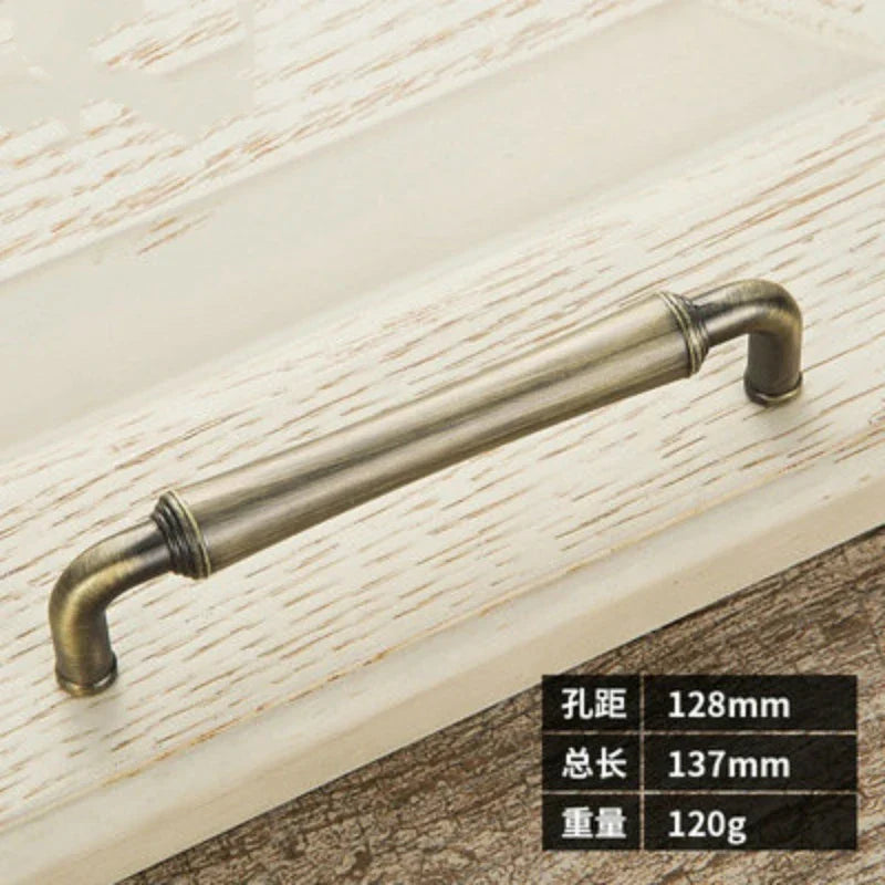 Retro Bronze and Black-Red Cabinet Handles – Nordic Square Zinc Alloy Pulls