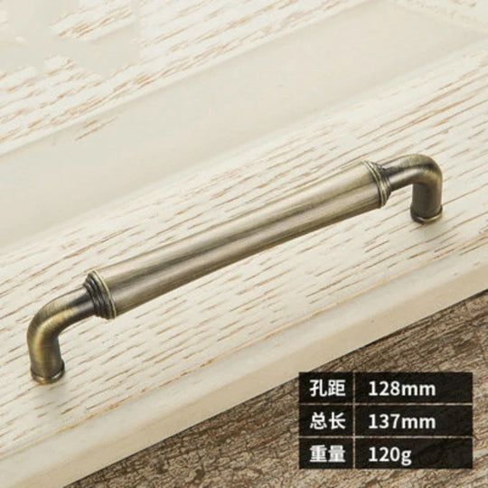 Retro Bronze and Black-Red Cabinet Handles – Nordic Square Zinc Alloy Pulls