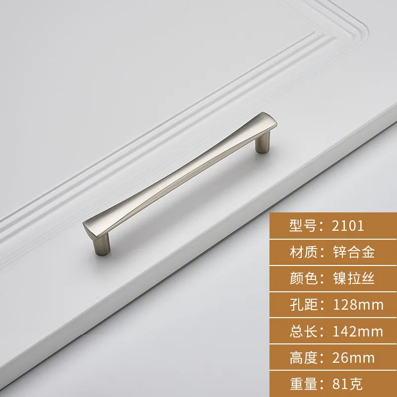 Brushed Zinc Alloy Door Handle – Modern Single-Hole Pull