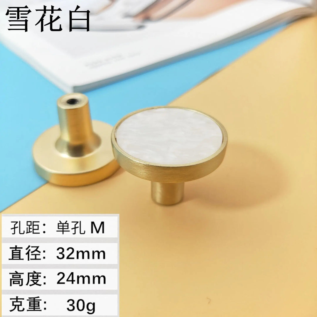 Shell Cabinet Handles – Gold Single-Hole Knobs & Multipurpose Hooks