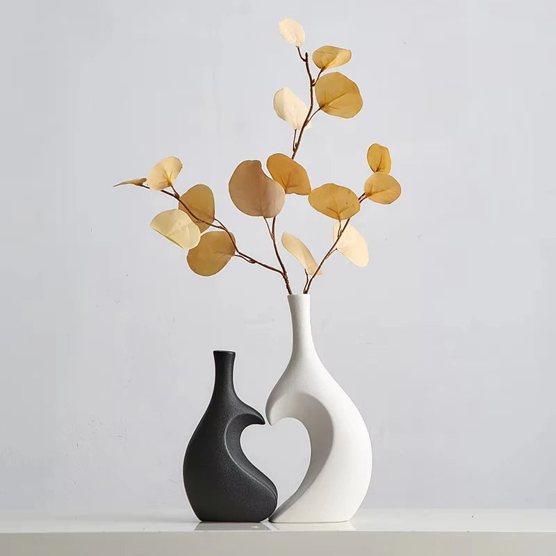 Heart Shaped Hollow Decorative Vase for Modern Tabletop Decor
