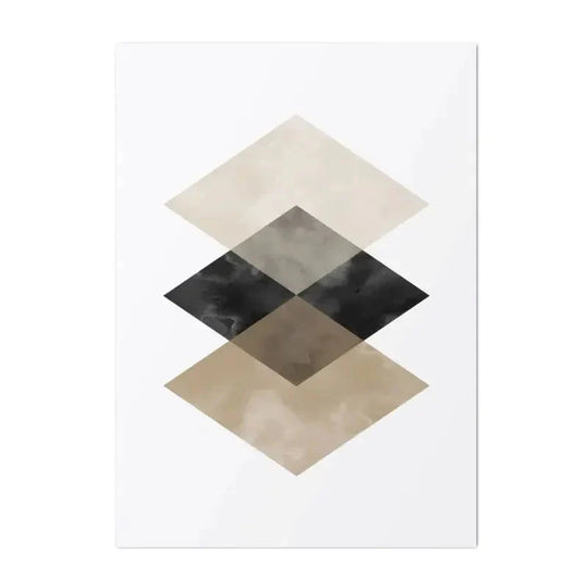 Minimalist Black And Beige Abstract Geometric Canvas Wall Art