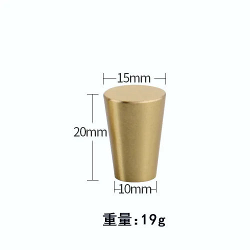 Pure Brass Cabinet Handles – Brushed Gold Single-Hole Knobs