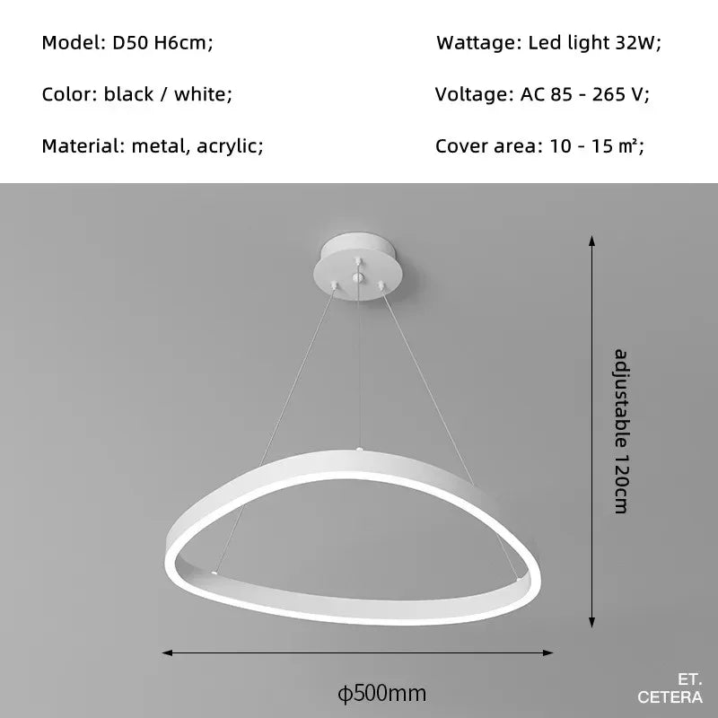 Sophia Nordic Irregular LED Pendant Light – Modern Minimal Lamp