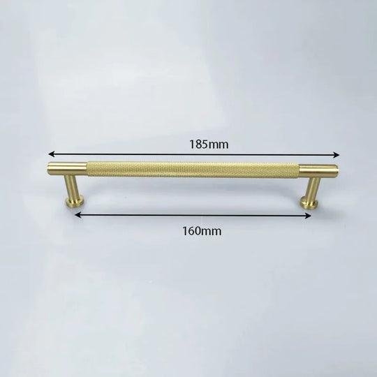 Knurled Brass Wardrobe Handles – Modern Pull Bars for Cabinets and Drawers