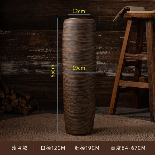 Large Floor Standing Ceramic Vase for Living Room and Courtyard Decor