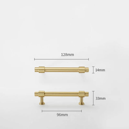 Satin Gold Furniture Handle – Solid Brass Pulls and Knobs for Cabinets and Wardrobes (50–358mm)