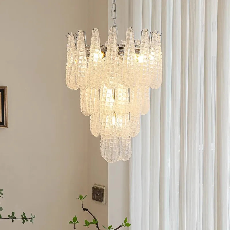 Villa Duplex Handmade Glass Pendant Light – Luxury High-Ceiling Chandelier