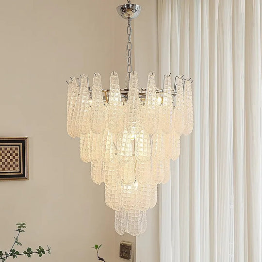 Villa Duplex Handmade Glass Pendant Light – Luxury High-Ceiling Chandelier