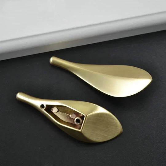 Golden Leaf Drawer Handles – Zinc Alloy Light Luxury Cabinet Knobs