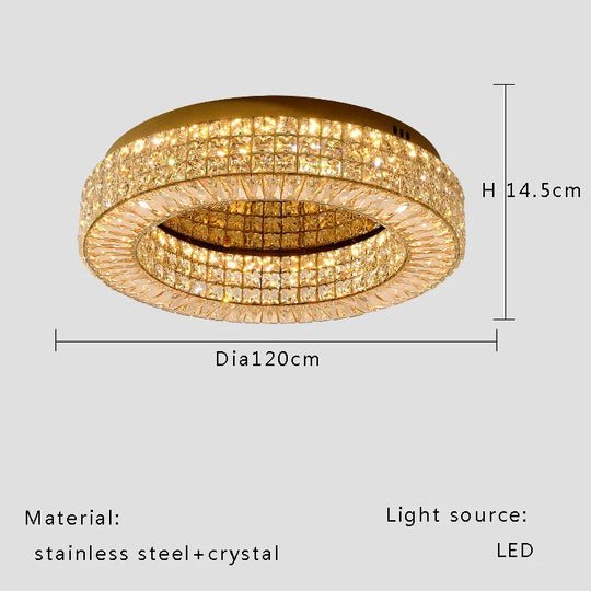 Modern Two-Tier Crystal Ceiling Light for Bedroom & Living Room