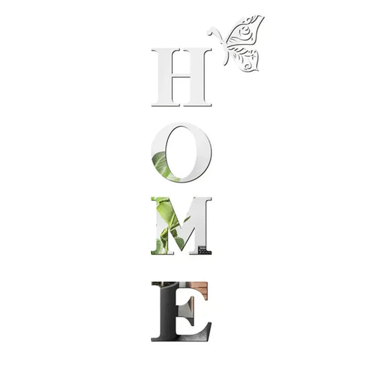 Home Logo 3D Mirror Wall Sticker for Entrance Decor