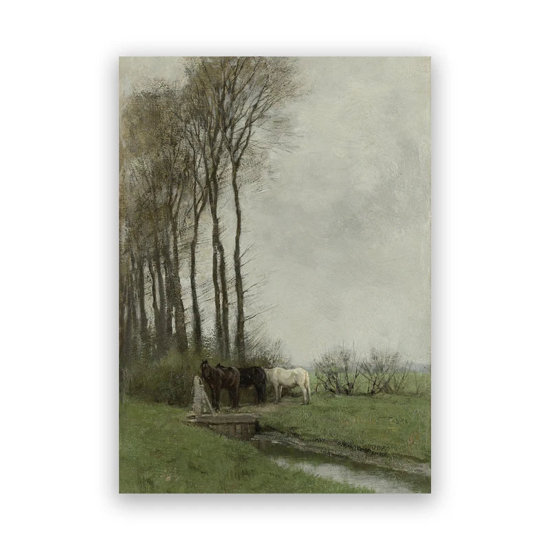 Classic Vintage Landscape Wall Art Canvas Print