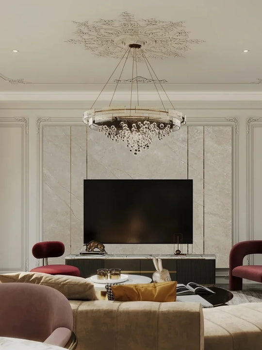 Designer Bubble Glass Chandelier with Wind-Chime Cluster Lighting