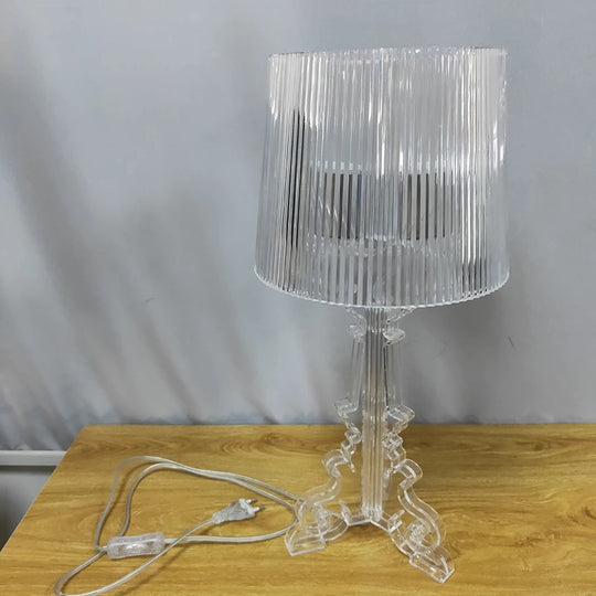 Transparent White Baroque Ghost Table Lamp for Bedroom & Living Room