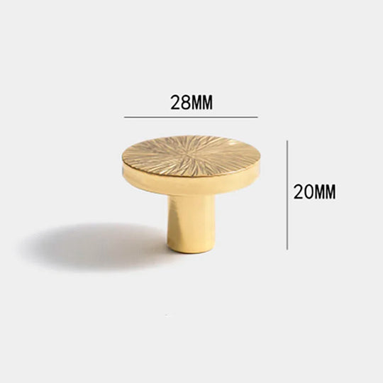 Round Brass Cabinet Knobs – Handmade Knurled Furniture Pulls