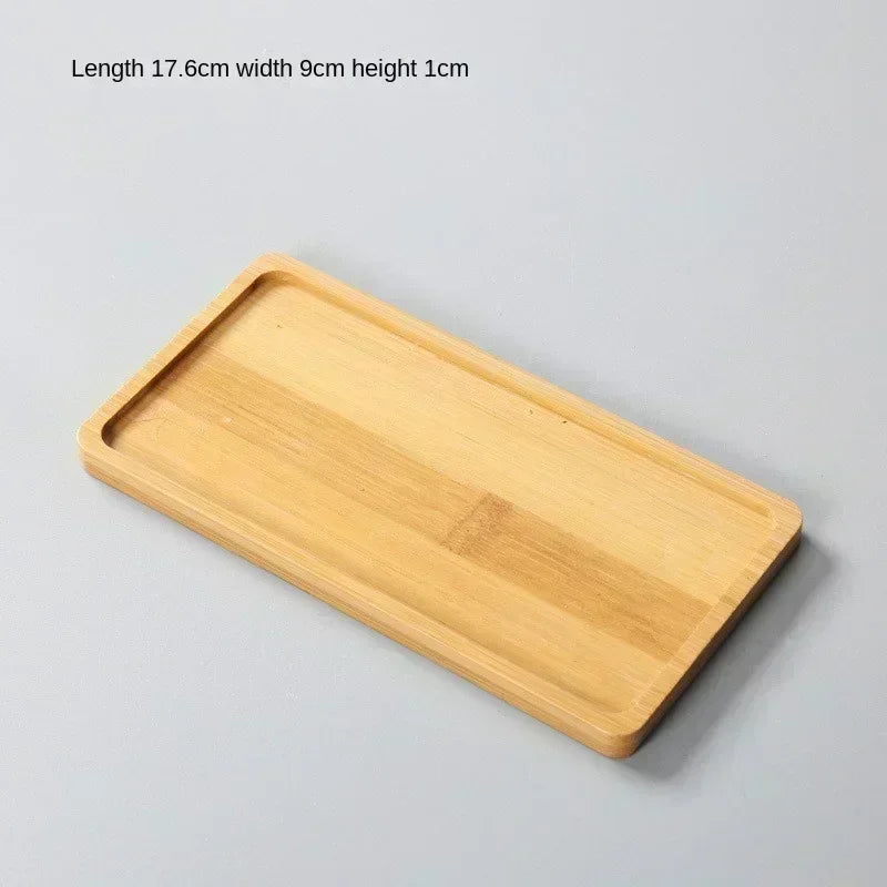 Multi Bamboo Tray Wooden Saucer Coaster Plate