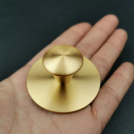 Single Hole Brass Knobs with Round Mat – Gold Cabinet & Drawer Pulls