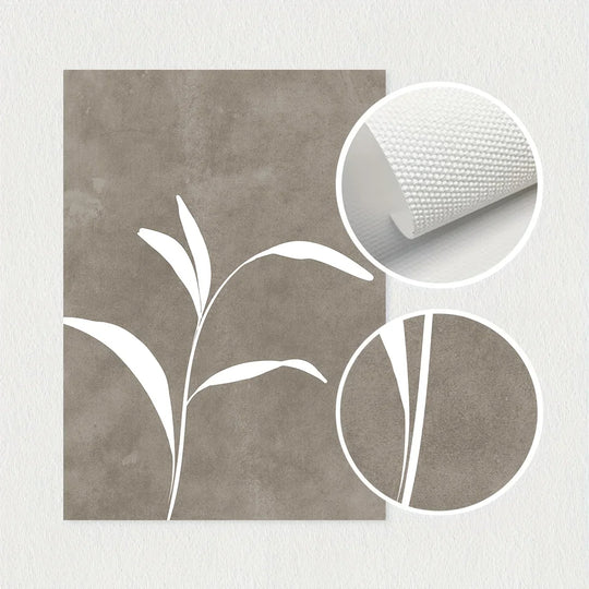 Beige White Botanical Abstract Canvas Wall Art Set