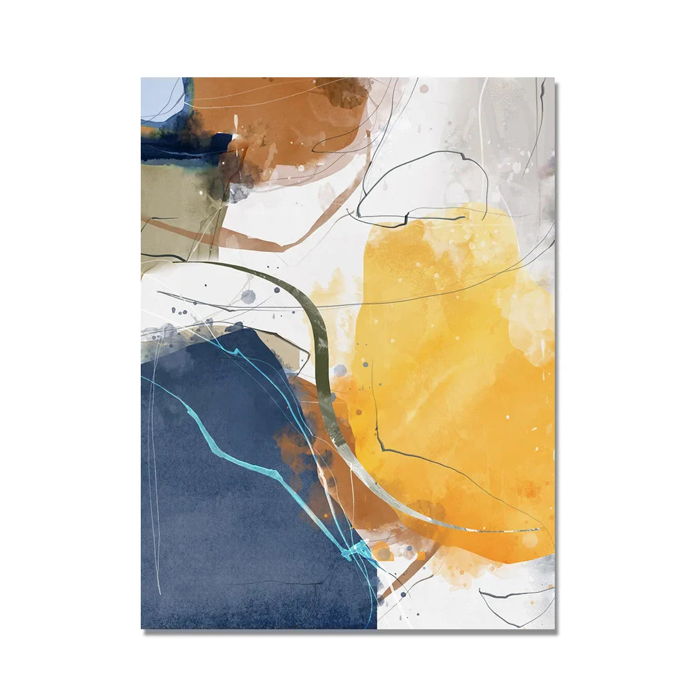 Set of 3 Colorful Abstract Canvas Wall Art Prints