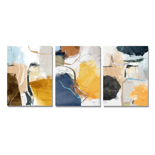Set of 3 Colorful Abstract Canvas Wall Art Prints