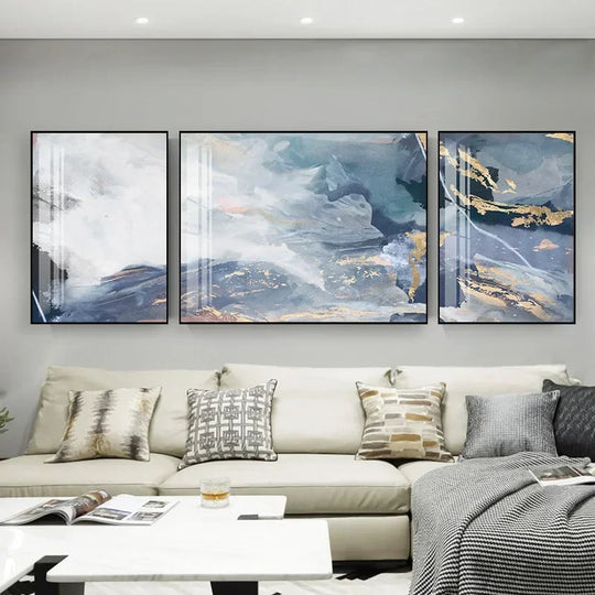 Set of 3 Abstract Triptych Canvas Wall Art Prints