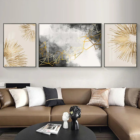 Set of 3 Abstract Triptych Canvas Wall Art Prints