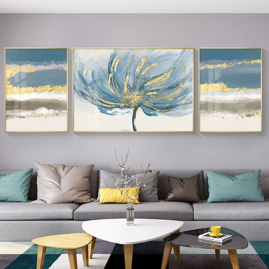 Set of 3 Abstract Triptych Canvas Wall Art Prints