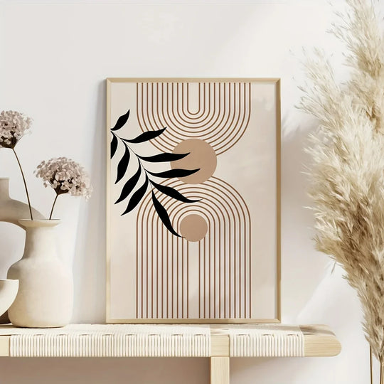 Set Of 3 Neutral Boho Botanical Canvas Wall Art Prints