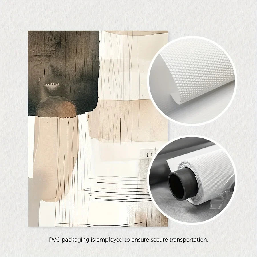 Neutral Tones Abstract Canvas Wall Art Set