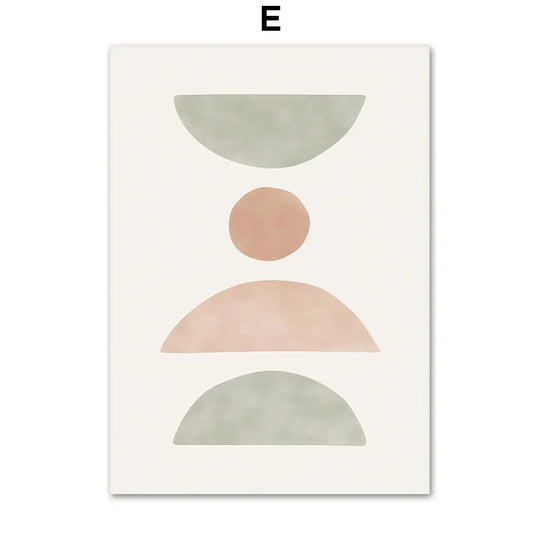 Simple Geometric Abstract Botanical Canvas Wall Art