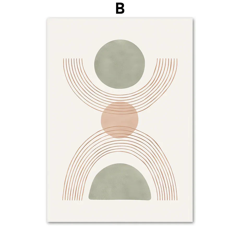 Simple Geometric Abstract Botanical Canvas Wall Art
