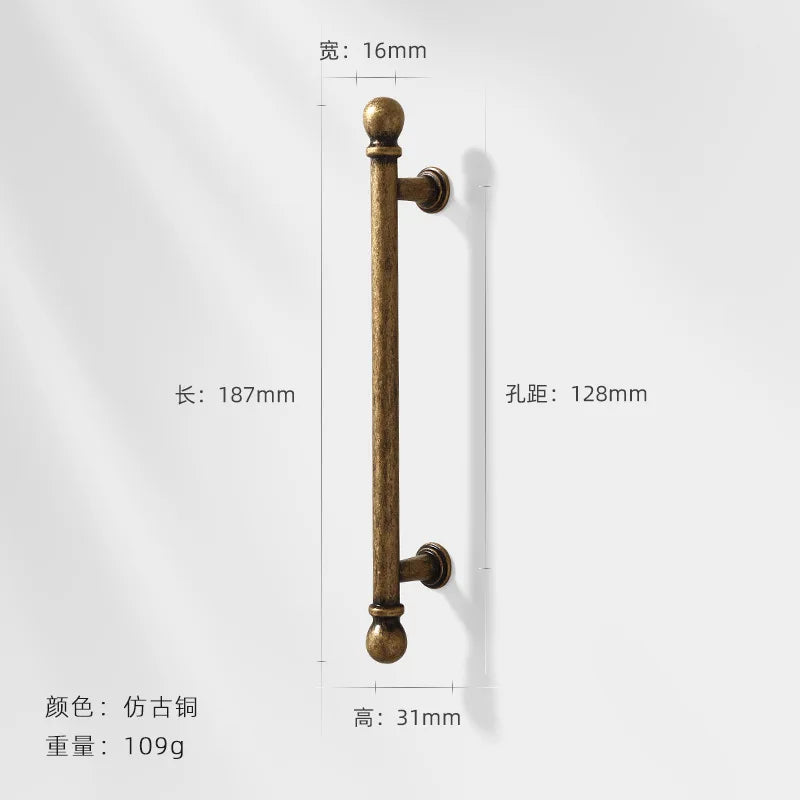Antique Bronze Wardrobe Door Handles – Vintage Zinc Alloy Pulls for Furniture
