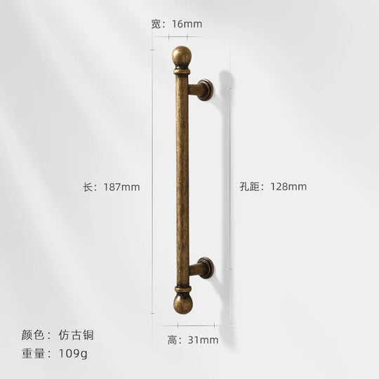 Antique Bronze Wardrobe Door Handles – Vintage Zinc Alloy Pulls for Furniture