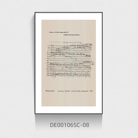 Vintage Style Woman Playing Piano Canvas Wall Art Unframed