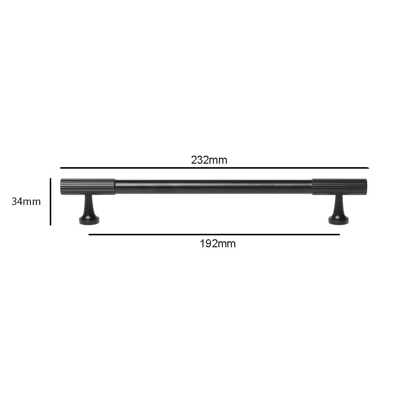 Black Vertical Line Brass Furniture Handles – Modern Pulls and Knobs for Cabinets and Wardrobes