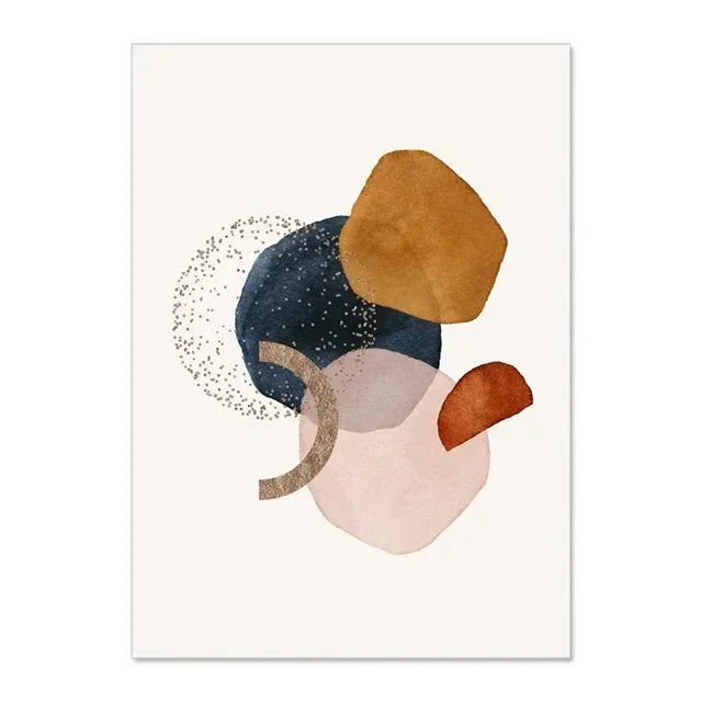 Nordic Abstract Biomorphic Geometric Canvas Wall Art