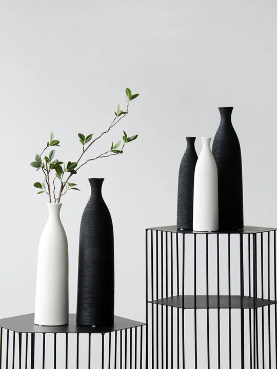 Simple Modern Black and White Ceramic Vase Table Decor