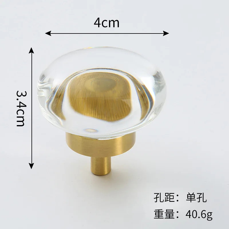 Brass Crystal Cabinet Handles – Light Luxury Furniture Knobs