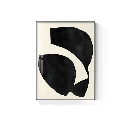 Striking Bold Abstract Minimalist Black White Canvas Wall Art Unframed