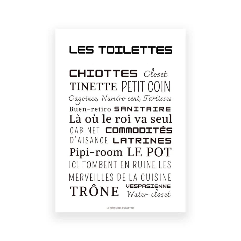 Bathroom Rules French Quotes Black White Canvas Wall Art