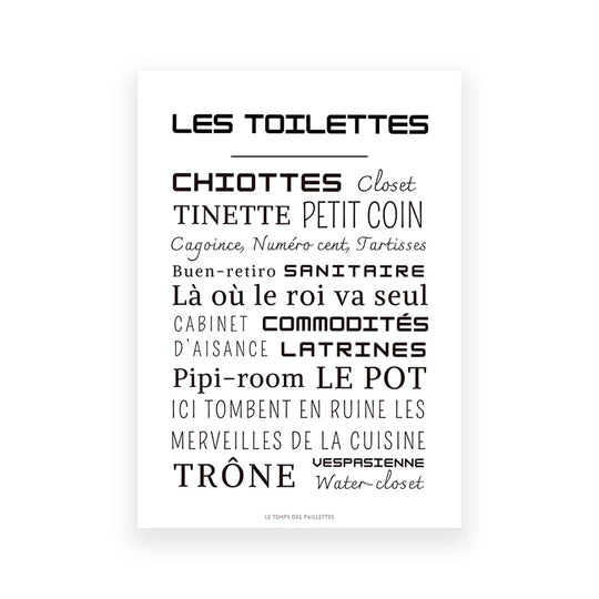 Bathroom Rules French Quotes Black White Canvas Wall Art