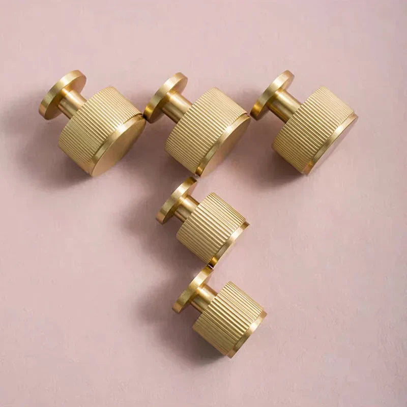Brass Cabinet Knobs & Knurled T-Bar Handles – Modern Furniture Hardware