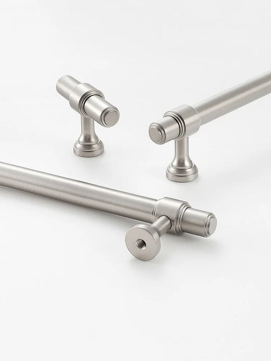 Brushed Nickel Brass Furniture Handles – Matte Silver Pulls and Bars for Cabinets and Drawers